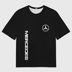 Мужская футболка оверсайз Mercedes benz logo white auto