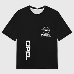 Футболка оверсайз мужская Opel white logo, цвет: 3D-принт