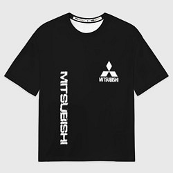 Футболка оверсайз мужская Mitsubishi logo white auto, цвет: 3D-принт