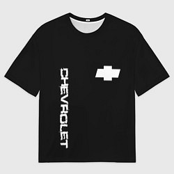 Мужская футболка оверсайз Chevrolet white logo auto