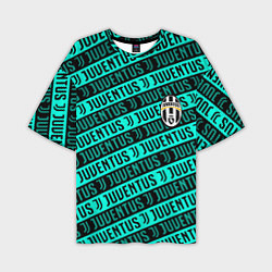 Футболка оверсайз мужская Juventus pattern logo steel, цвет: 3D-принт