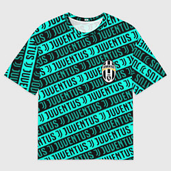 Мужская футболка оверсайз Juventus pattern logo steel