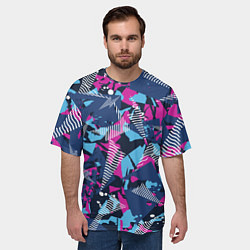 Футболка оверсайз мужская Яркий абстрактный узор для спорта, цвет: 3D-принт — фото 2