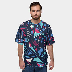 Футболка оверсайз мужская Яркий абстрактный узор для спорта, цвет: 3D-принт — фото 2