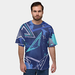 Футболка оверсайз мужская Яркий абстрактный узор для спорта, цвет: 3D-принт — фото 2