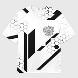 Футболка оверсайз мужская Герб Рф текстура геймер, цвет: 3D-принт