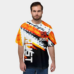 Футболка оверсайз мужская RUST краски текстура абстрактная, цвет: 3D-принт — фото 2