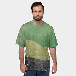 Футболка оверсайз мужская Футурисчтичный пейзаж города, цвет: 3D-принт — фото 2
