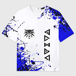 Мужская футболка оверсайз Ведьмак лого краски