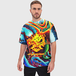 Футболка оверсайз мужская Cyberpunk hyperbeast steel, цвет: 3D-принт — фото 2
