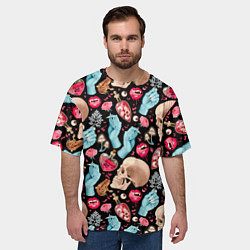 Футболка оверсайз мужская Магический цветной узор, цвет: 3D-принт — фото 2