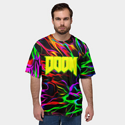 Футболка оверсайз мужская Doom optical colors, цвет: 3D-принт — фото 2
