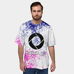 Футболка оверсайз мужская Portal брызги красок текстура, цвет: 3D-принт — фото 2