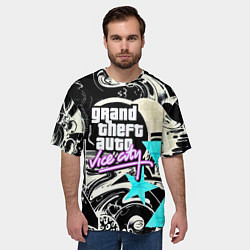 Футболка оверсайз мужская GTA vice city grafiti, цвет: 3D-принт — фото 2