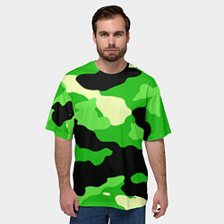 Футболка оверсайз мужская Зелёный камуфляж текстура, цвет: 3D-принт — фото 2