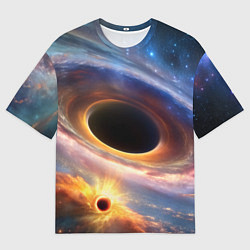 Мужская футболка оверсайз Чёрная дыра поглощает вселенную