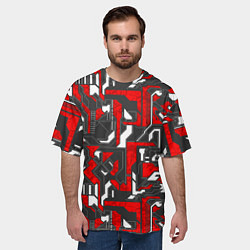 Футболка оверсайз мужская Абстракция геометрический паттерн, цвет: 3D-принт — фото 2