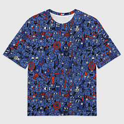 Мужская футболка оверсайз Человечки панки