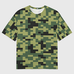 Мужская футболка оверсайз Камуфляжный стиль текстура пикселя