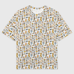 Мужская футболка оверсайз Человечки и монстры