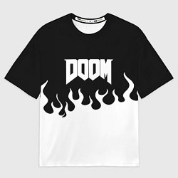 Футболка оверсайз мужская Doom fire white, цвет: 3D-принт
