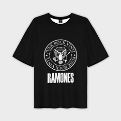 Футболка оверсайз мужская Ramones rock logo, цвет: 3D-принт