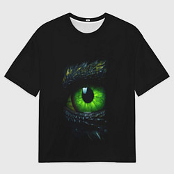 Футболка оверсайз мужская Глаз дракона змеи зеленого цвета: символ 2025 Ново, цвет: 3D-принт