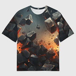 Мужская футболка оверсайз Эпичный взрыв из камней