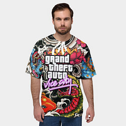 Футболка оверсайз мужская GTA vice city yakudza, цвет: 3D-принт — фото 2