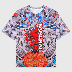 Футболка оверсайз мужская Cyberpunk 2077 samurai tatoo, цвет: 3D-принт