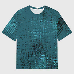 Мужская футболка оверсайз Тёмный бирюзовый абстракция однотонный