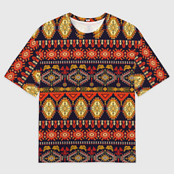Футболка оверсайз мужская Яркий ромбовидный орнамент, цвет: 3D-принт