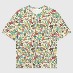 Мужская футболка оверсайз Пляжная вечеринка паттерн