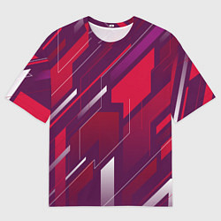 Мужская футболка оверсайз Абстракция графика экстремальной формы