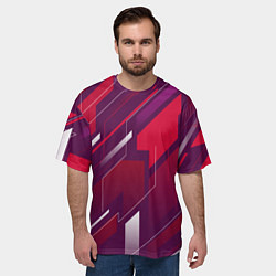 Футболка оверсайз мужская Абстракция графика экстремальной формы, цвет: 3D-принт — фото 2
