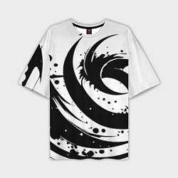 Мужская футболка оверсайз Ai art black and white abstraction