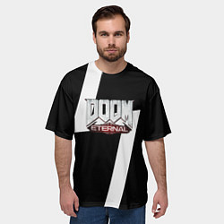 Футболка оверсайз мужская Doom eternal geometry white, цвет: 3D-принт — фото 2
