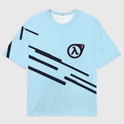 Мужская футболка оверсайз Half life geometry steel