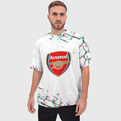 Футболка оверсайз мужская Arsenal fc текстура, цвет: 3D-принт — фото 2