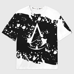 Футболка оверсайз мужская Assassins Creed logo краски, цвет: 3D-принт