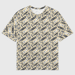 Мужская футболка оверсайз Скейт и граффити