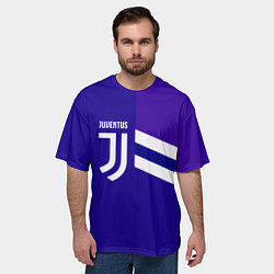 Футболка оверсайз мужская Juventus sport geometry line, цвет: 3D-принт — фото 2
