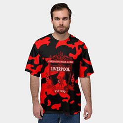 Футболка оверсайз мужская Liverpool камуфляжный стиль, цвет: 3D-принт — фото 2