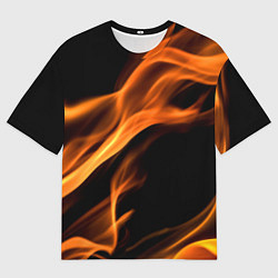 Мужская футболка оверсайз Языки пламени текстура