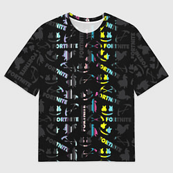 Футболка оверсайз мужская Marshmello black fortnite, цвет: 3D-принт