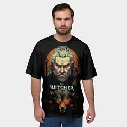 Футболка оверсайз мужская Ведьмак с волком, цвет: 3D-принт — фото 2