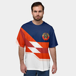 Футболка оверсайз мужская СССР спорт геометрия, цвет: 3D-принт — фото 2