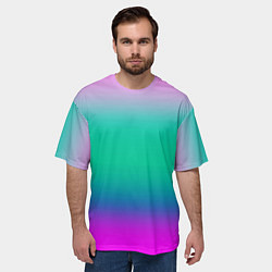 Футболка оверсайз мужская Градиент цветной, цвет: 3D-принт — фото 2