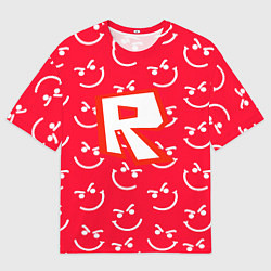 Мужская футболка оверсайз Roblox smile pattern