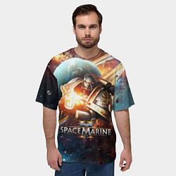 Футболка оверсайз мужская Warhammer 40000 space marine 2, цвет: 3D-принт — фото 2